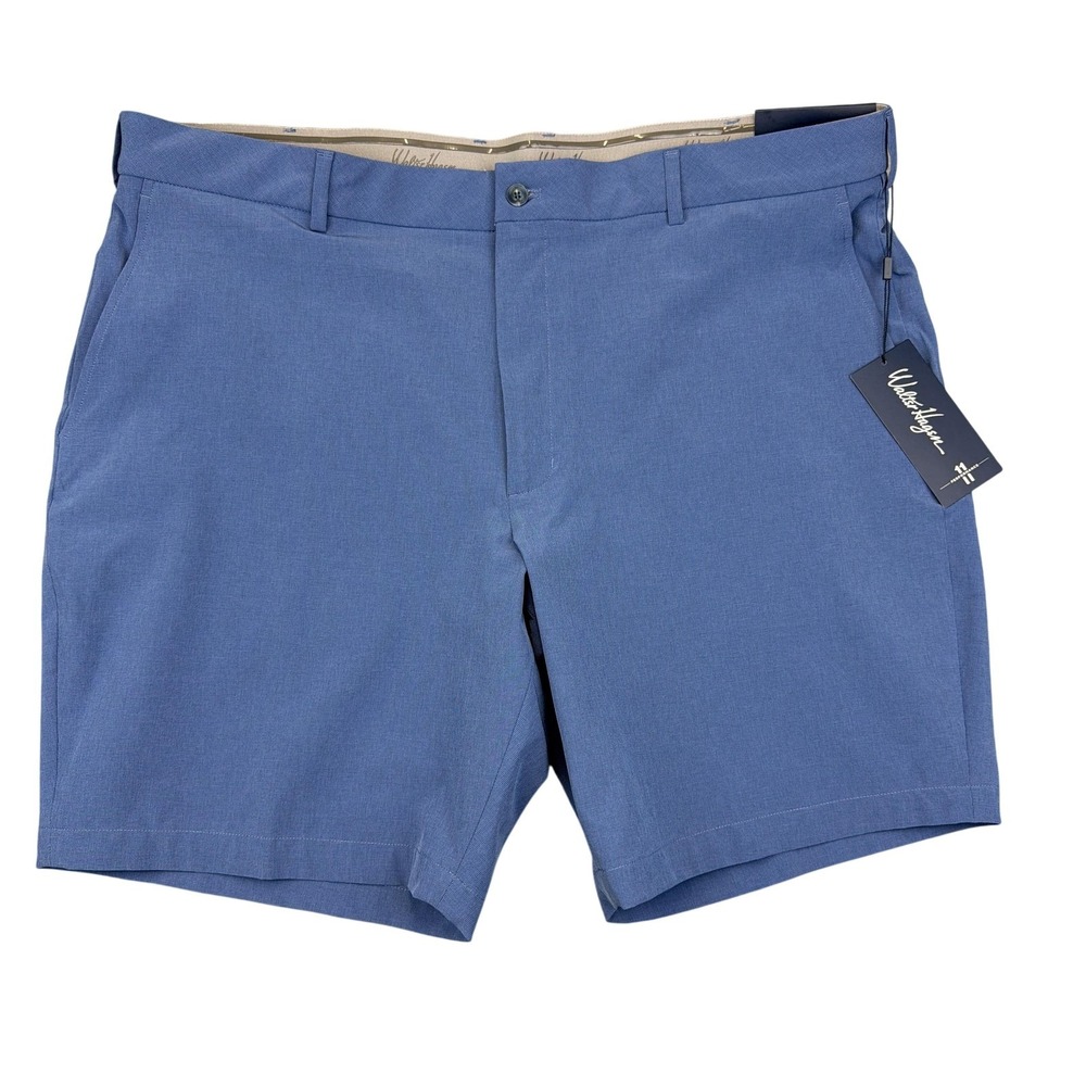 Walter Hagen Mens 42 Blue P11 Texture Performance Golf Shorts WH-P11MHT 9 Inseam